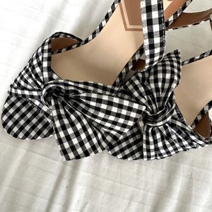 Dolce Vita DV8 brand wedge sandals. Gingham with cork sole. Size 7 1/2.